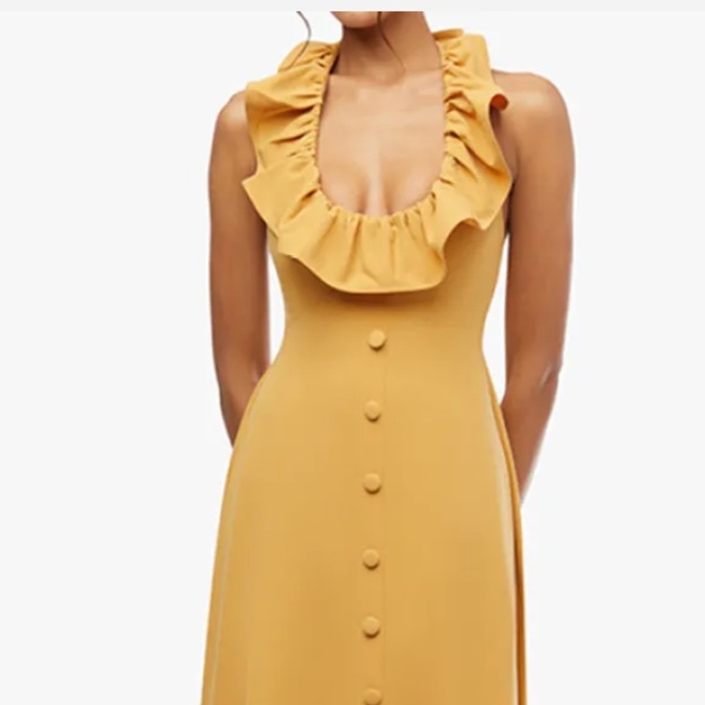 WeWoreWhat Yellow Plunge Neck Sleeveless Maxi Dress